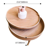 Modern Round Wood Rotating Tray Coffee Table with Storage & Metal Legs in Black-Richsoul-Coffee Tables,Furniture,Living Room Furniture
