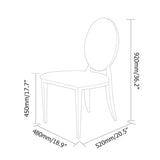 Classic Luxury Upholstered White PU Leather Dining Chair Gold Stainless Steel Set of 2