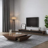 Modern Black Coffee Table with Storage Square Drum Coffee Table with 1-Drawer-Richsoul-Coffee Tables,Furniture,Living Room Furniture