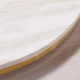 Modern Luxurious Round White Stone Side Table X-Base End Table in Gold-Richsoul-End & Side Tables,Furniture,Living Room Furniture