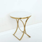 Modern Luxurious Round White Stone Side Table X-Base End Table in Gold-Richsoul-End & Side Tables,Furniture,Living Room Furniture