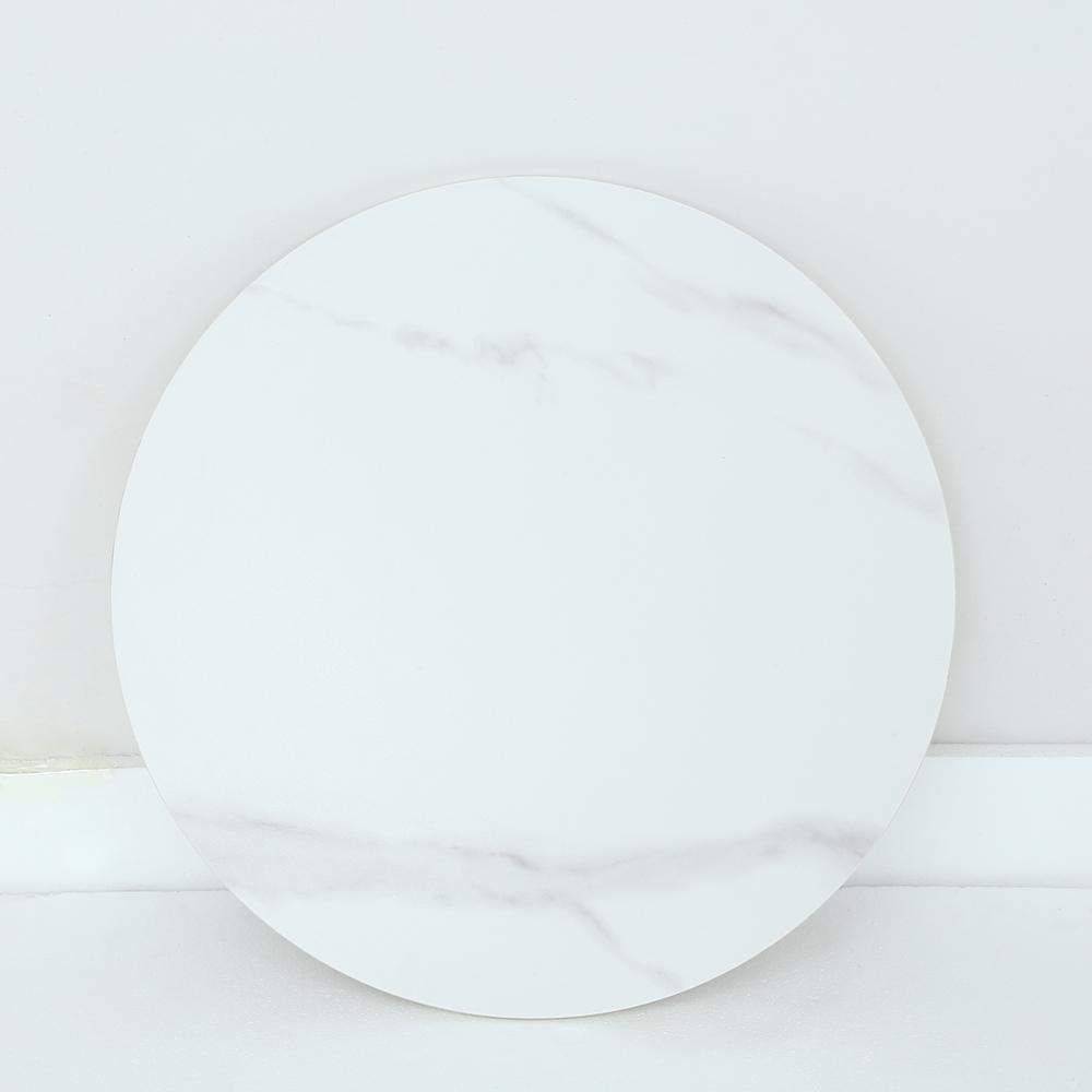 Modern Luxurious Round White Stone Side Table X-Base End Table in Gold-Richsoul-End & Side Tables,Furniture,Living Room Furniture