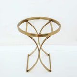 Modern Luxurious Round White Stone Side Table X-Base End Table in Gold-Richsoul-End & Side Tables,Furniture,Living Room Furniture