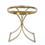 Modern Luxurious Round White Stone Side Table X-Base End Table in Gold-Richsoul-End & Side Tables,Furniture,Living Room Furniture