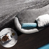 Modern 102.4" Gray Velvet Upholstered 4-Seater Sofa with Gold Legs & Solid Wood Frame-Richsoul-Furniture,Living Room Furniture,Sofas & Loveseats
