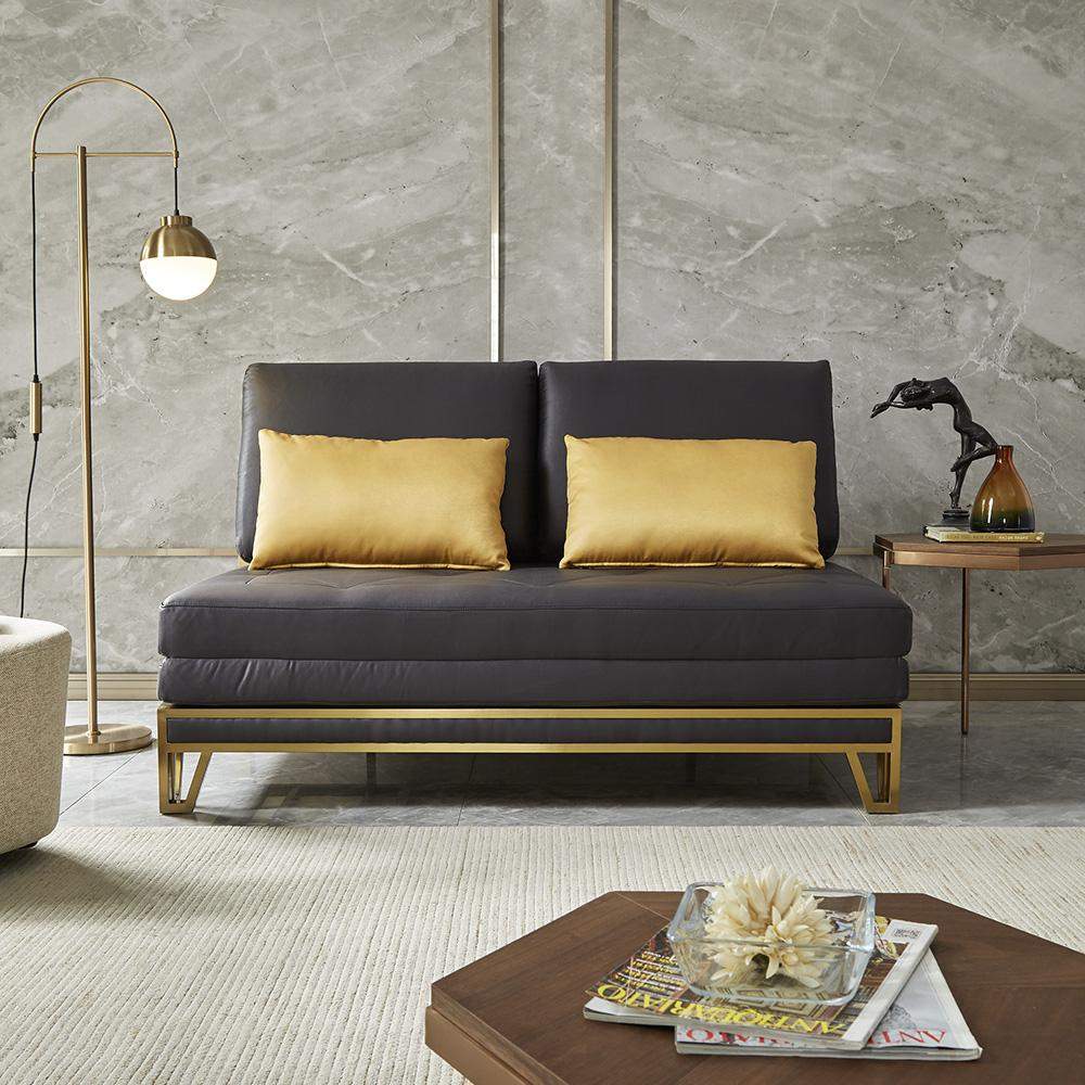 Modern Black Convertible Sofa Bed of Tufted Fabric Upholstery in Medium-Richsoul-Daybeds,Furniture,Living Room Furniture