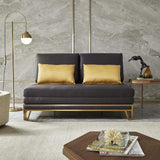 Modern Black Convertible Sofa Bed of Tufted Fabric Upholstery in Medium-Richsoul-Daybeds,Furniture,Living Room Furniture