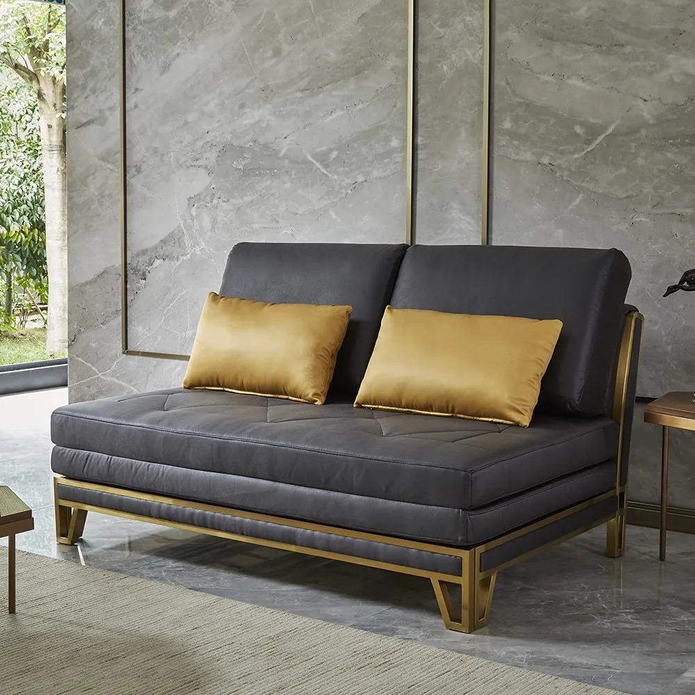 Modern Black Convertible Sofa Bed of Tufted Fabric Upholstery in Medium-Richsoul-Daybeds,Furniture,Living Room Furniture
