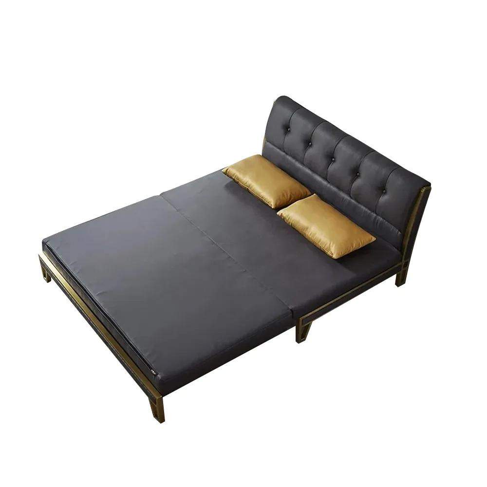 Modern Black Convertible Sofa Bed of Tufted Fabric Upholstery in Medium-Richsoul-Daybeds,Furniture,Living Room Furniture
