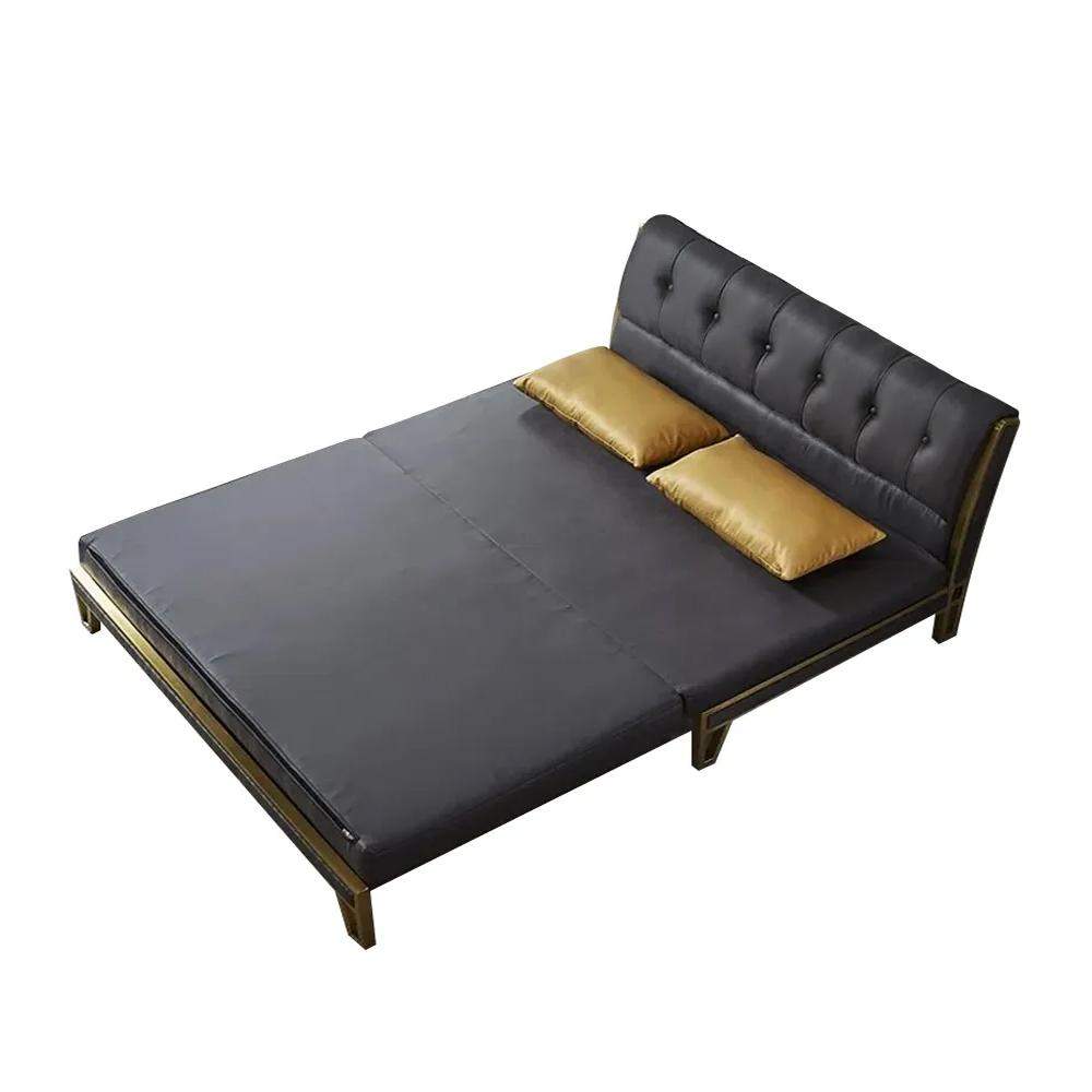 Modern Black Convertible Sofa Bed of Tufted Fabric Upholstery in Medium-Richsoul-Daybeds,Furniture,Living Room Furniture