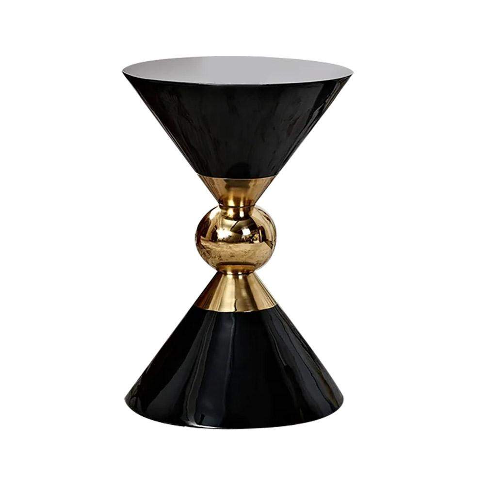 Modern Round Black End Table of Hourglass Fiberglass in Small-Richsoul-End & Side Tables,Furniture,Living Room Furniture