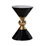 Modern Round Black End Table of Hourglass Fiberglass in Small-Richsoul-End & Side Tables,Furniture,Living Room Furniture