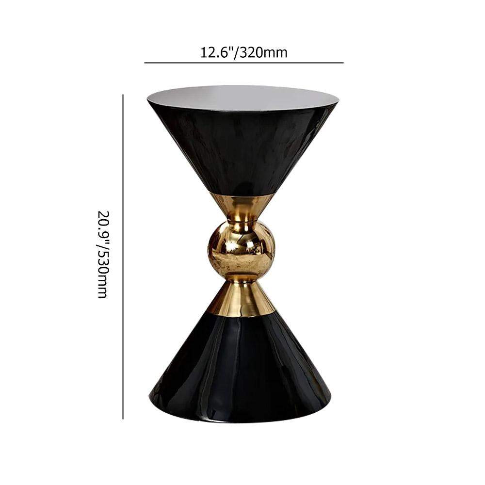 Modern Round Black End Table of Hourglass Fiberglass in Small-Richsoul-End & Side Tables,Furniture,Living Room Furniture
