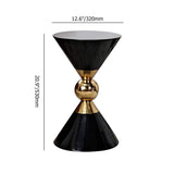 Modern Round Black End Table of Hourglass Fiberglass in Small-Richsoul-End & Side Tables,Furniture,Living Room Furniture