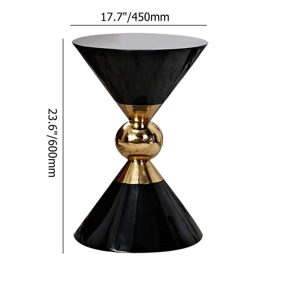 Modern Round Black End Table of Hourglass Fiberglass in Small-Richsoul-End & Side Tables,Furniture,Living Room Furniture