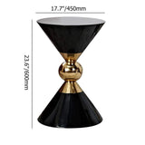 Modern Round Black End Table of Hourglass Fiberglass in Small-Richsoul-End & Side Tables,Furniture,Living Room Furniture