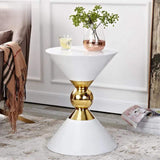 Modern Round Black End Table of Hourglass Fiberglass in Small-Richsoul-End & Side Tables,Furniture,Living Room Furniture
