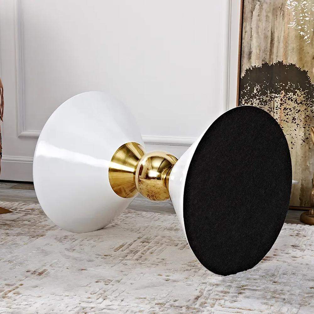 Modern Round Black End Table of Hourglass Fiberglass in Small-Richsoul-End & Side Tables,Furniture,Living Room Furniture
