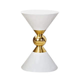 Modern Round Black End Table of Hourglass Fiberglass in Small-Richsoul-End & Side Tables,Furniture,Living Room Furniture