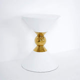 Modern Round Black End Table of Hourglass Fiberglass in Small-Richsoul-End & Side Tables,Furniture,Living Room Furniture