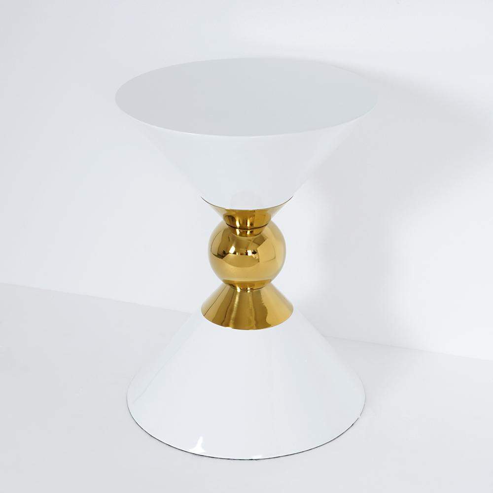 Modern Round Black End Table of Hourglass Fiberglass in Small-Richsoul-End & Side Tables,Furniture,Living Room Furniture