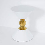 Modern Round Black End Table of Hourglass Fiberglass in Small-Richsoul-End & Side Tables,Furniture,Living Room Furniture