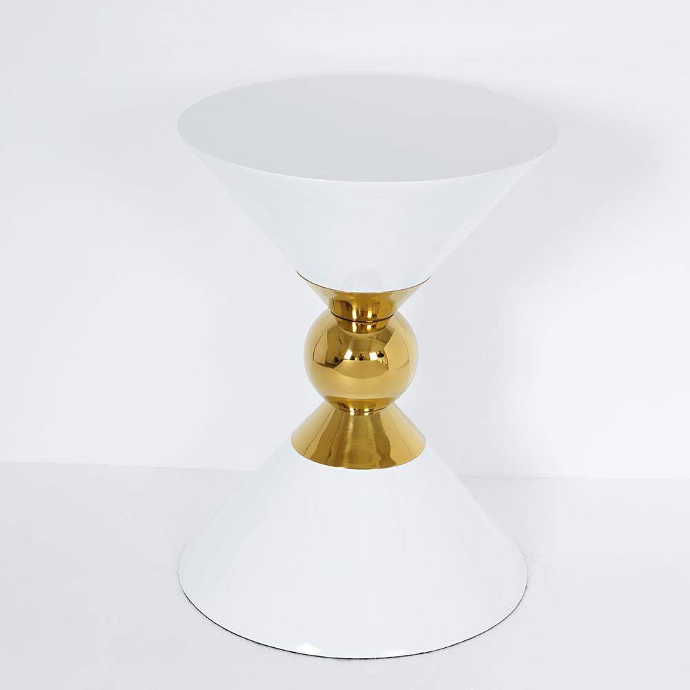 Modern Round Black End Table of Hourglass Fiberglass in Small-Richsoul-End & Side Tables,Furniture,Living Room Furniture