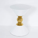 Modern Round Black End Table of Hourglass Fiberglass in Small-Richsoul-End & Side Tables,Furniture,Living Room Furniture