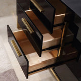 Black 47" Wood Kitchen Sideboard with Drawers Modern Sideboard Buffet