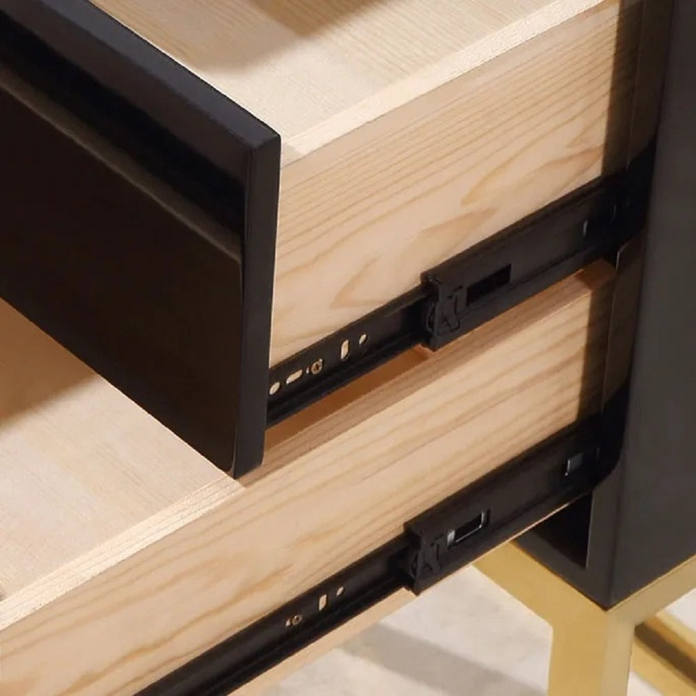Black 47" Wood Kitchen Sideboard with Drawers Modern Sideboard Buffet