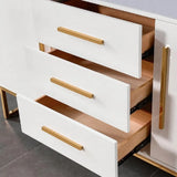 White Modern 59" Wood Sideboard with Drawers Kitchen Buffet Cabinet