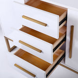 White Modern 59" Wood Sideboard with Drawers Kitchen Buffet Cabinet