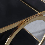 Modern Rolling 3-Tier Bar Cart on Wheel with Handle in Black & Brushed Gold Style A