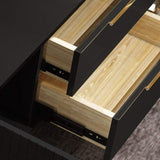White Rectangular Coffee Table with Storage of Drawers & Doors in Gold-Richsoul-Coffee Tables,Furniture,Living Room Furniture