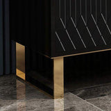 White Rectangular Coffee Table with Storage of Drawers & Doors in Gold-Richsoul-Coffee Tables,Furniture,Living Room Furniture