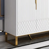 60" Contemporary Sideboard Buffet 4-Door Sideboard Table Kitchen Buffet Table