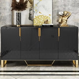 60" Contemporary Sideboard Buffet 4-Door Sideboard Table Kitchen Buffet Table