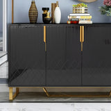 60" Contemporary Sideboard Buffet 4-Door Sideboard Table Kitchen Buffet Table