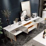 Aro Modern White Wood TV Stand with 2 Drawers & 4 Doors Media Console for 80" TVs-Richsoul-Furniture,Living Room Furniture,TV Stands