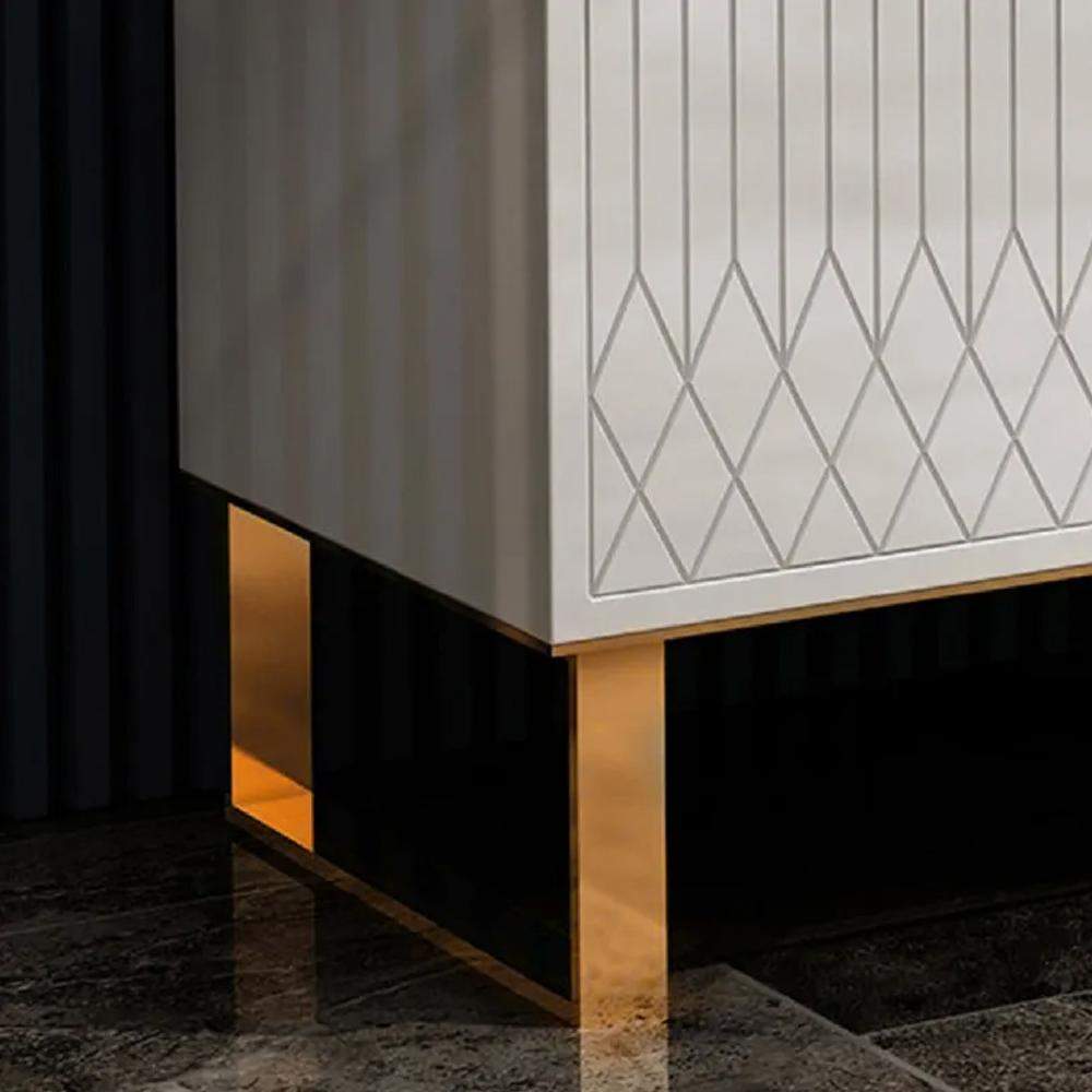 Aro Modern White Wood TV Stand with 2 Drawers & 4 Doors Media Console for 80" TVs-Richsoul-Furniture,Living Room Furniture,TV Stands