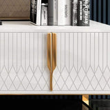 Aro Modern White Wood TV Stand with 2 Drawers & 4 Doors Media Console for 80" TVs-Richsoul-Furniture,Living Room Furniture,TV Stands