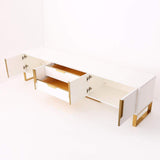 Aro Modern White Wood TV Stand with 2 Drawers & 4 Doors Media Console for 80" TVs-Richsoul-Furniture,Living Room Furniture,TV Stands
