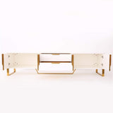 Aro Modern White Wood TV Stand with 2 Drawers & 4 Doors Media Console for 80" TVs-Richsoul-Furniture,Living Room Furniture,TV Stands