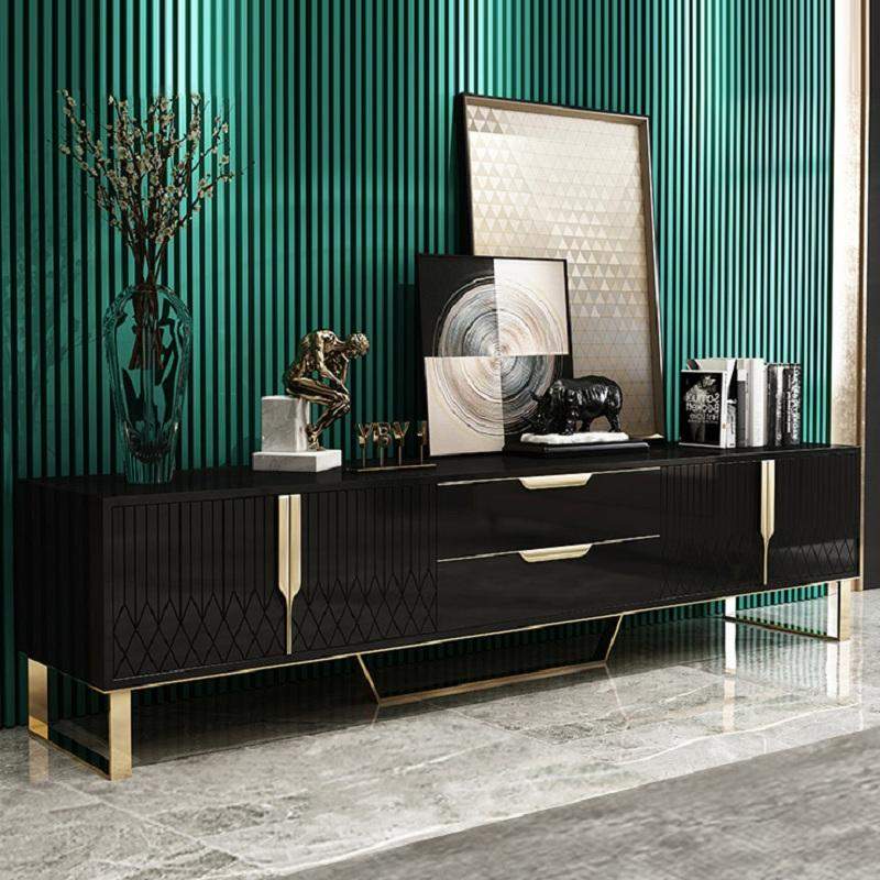 Aro Modern White Wood TV Stand with 2 Drawers & 4 Doors Media Console for 80" TVs-Richsoul-Furniture,Living Room Furniture,TV Stands