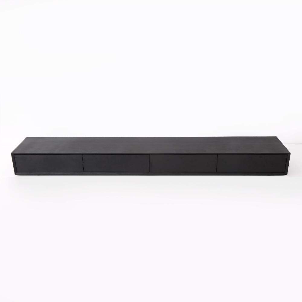 Modern 94 Inch Black TV Stand Rectangle Media Stand Wood TV Console with 4 Drawers-Richsoul-Furniture,Living Room Furniture,TV Stands