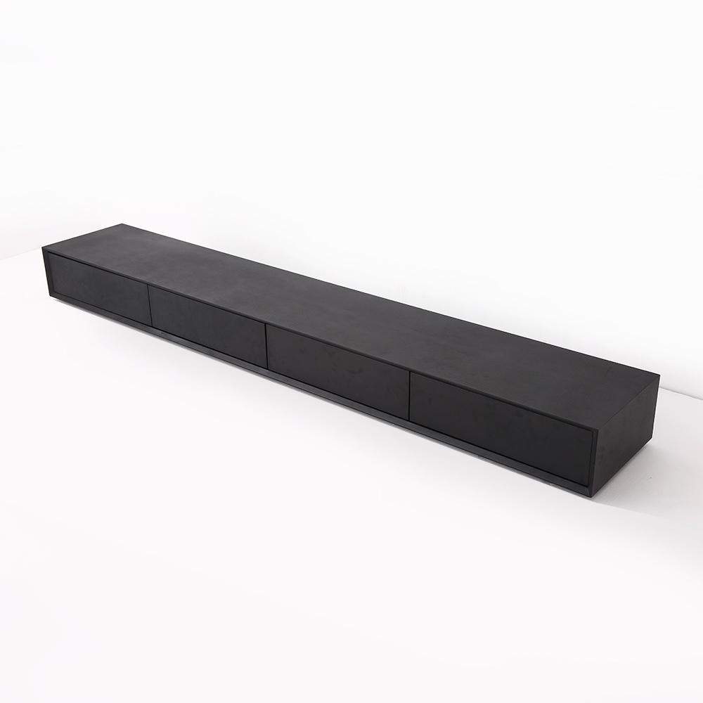 Modern 94 Inch Black TV Stand Rectangle Media Stand Wood TV Console with 4 Drawers-Richsoul-Furniture,Living Room Furniture,TV Stands