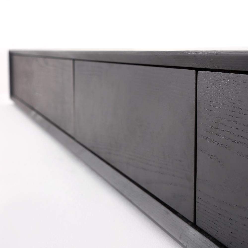 Modern 94 Inch Black TV Stand Rectangle Media Stand Wood TV Console with 4 Drawers-Richsoul-Furniture,Living Room Furniture,TV Stands