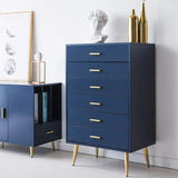 Cómoda de 4 cajones Cómoda de almacenamiento Gabinete de acento azul para dormitorio