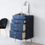4 Drawer Chest Dresser Storage Chest Blue Accent Cabinet for Bedroom-Richsoul-Cabinets & Chests,Furniture,Living Room Furniture