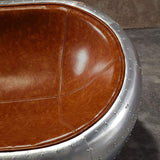 Aviator Loveseat Sofa Industrial Loveseat with Nailhead Trim Brown Faux Leather-Richsoul-Furniture,Living Room Furniture,Sofas & Loveseats